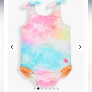 NWT - Ruffle Butts Pastel Tie-Dye One Piece Swimsuit Girls 6-12M